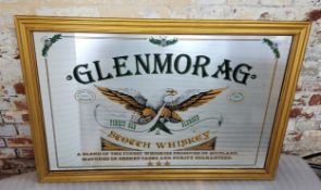 Breweriana - a Glenmorag Scotch whiskey, advertising mirror, Bell & Co importers, Catton, framed