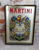 Breweriana - a framed Martini mirror, framed