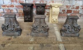Interior Design - six scrolling acanthus wall sconces in the Victorian taste,  the largest 31cm high