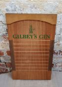 Advertisement - a Gilbeys Gin promotional shove ha- penny board,  height 58cm x width 34.5cm