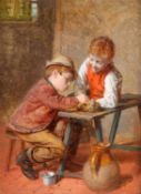 WILLIAM HEMSLEY RBA (1819-1906) FEEDING THE CHICKS