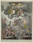 AFTER JAMES GILLRAY (1756-1815) CONFEDERATED COALITION OF THE GIANTS STORMING HEAVEN