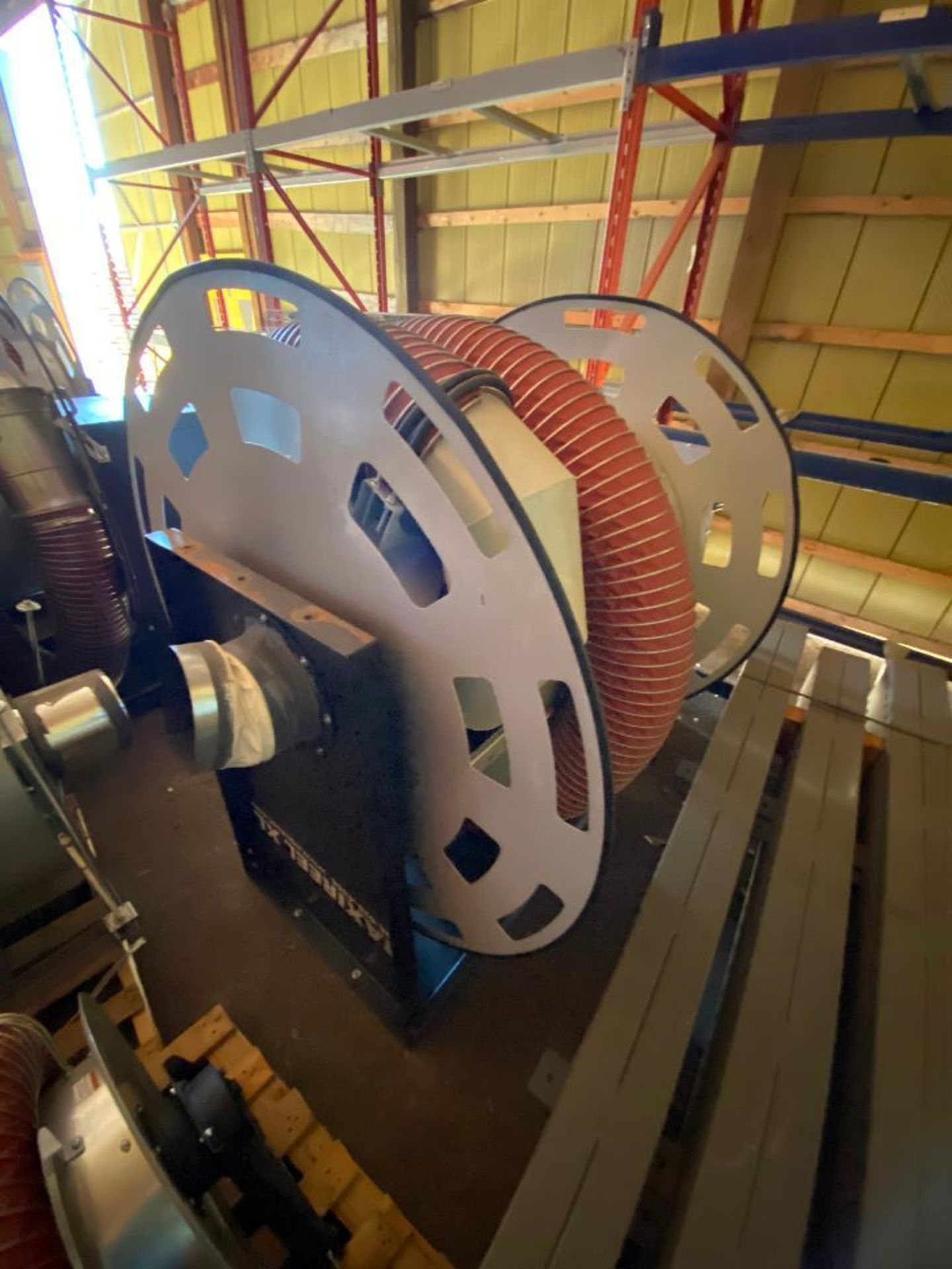 AQC Dust Maxireel XL Reel Exhaust Hose System w/ Greenheck 13-IPA-SD-10 Industrial Process Fan - Image 3 of 13