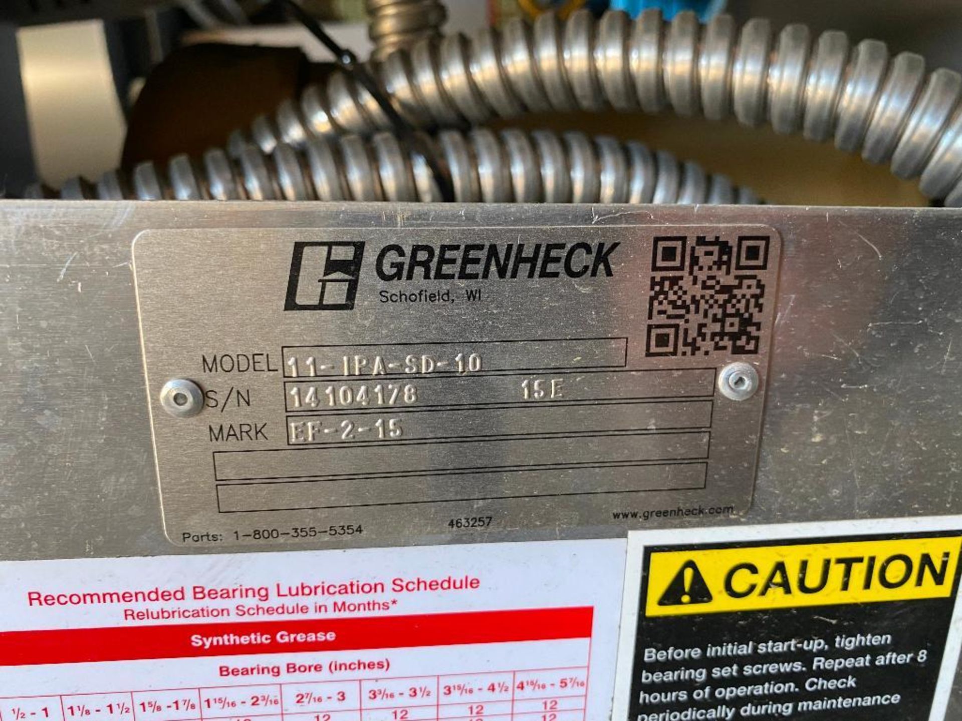 AQC Dust Maxireel XL Reel Exhaust Hose System w/ Greenheck 13-IPA-SD-10 Industrial Process Fan - Image 9 of 13