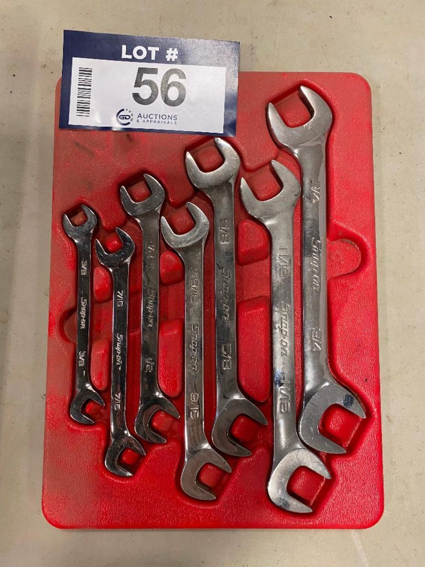 Snap-On SAE Crows Foot Wrench Set w/ Snap-On Tray - Image 2 of 2