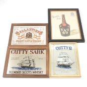 Collection of twelve whisky advertising mirrors, various brands