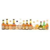 Collection of brandy, cognac, rum, vodka and other miniatures, mostly 1960s-1980s bottlings