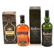 Ardbeg, 10 year old; and Jura Prophecy