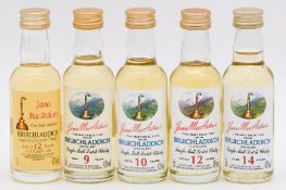 James MacArthur's - Bruichladdich, single Islay malt whisky, nine bottlings