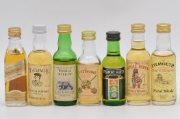 Collection of fifty six assorted blended miniature Scotch whiskies