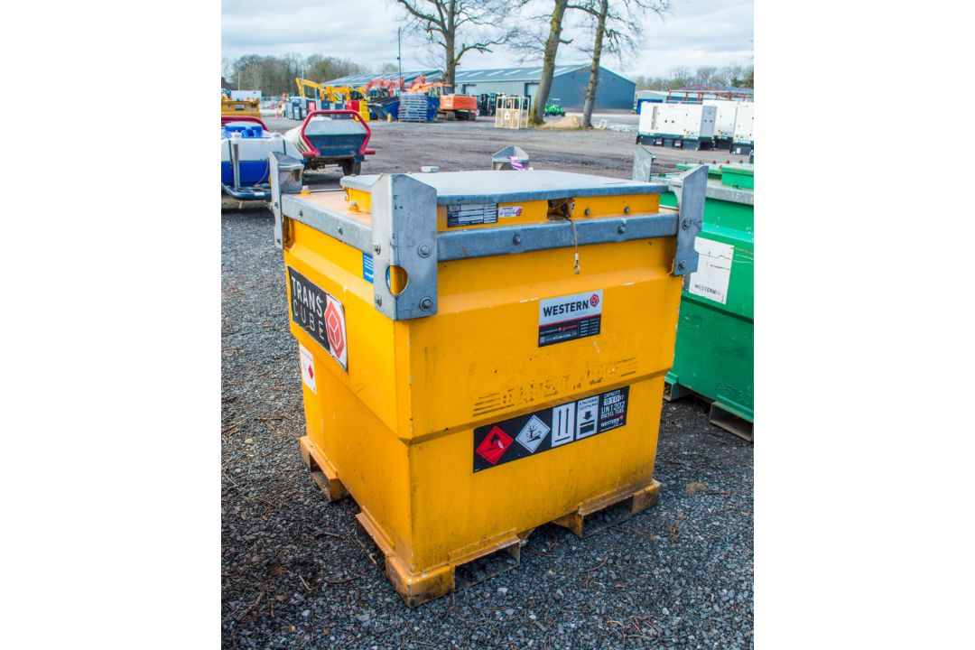 Western Transcube 950 litre bunded static fuel bowser c/w hand pump, delivery hose and trigger - Image 1 of 2