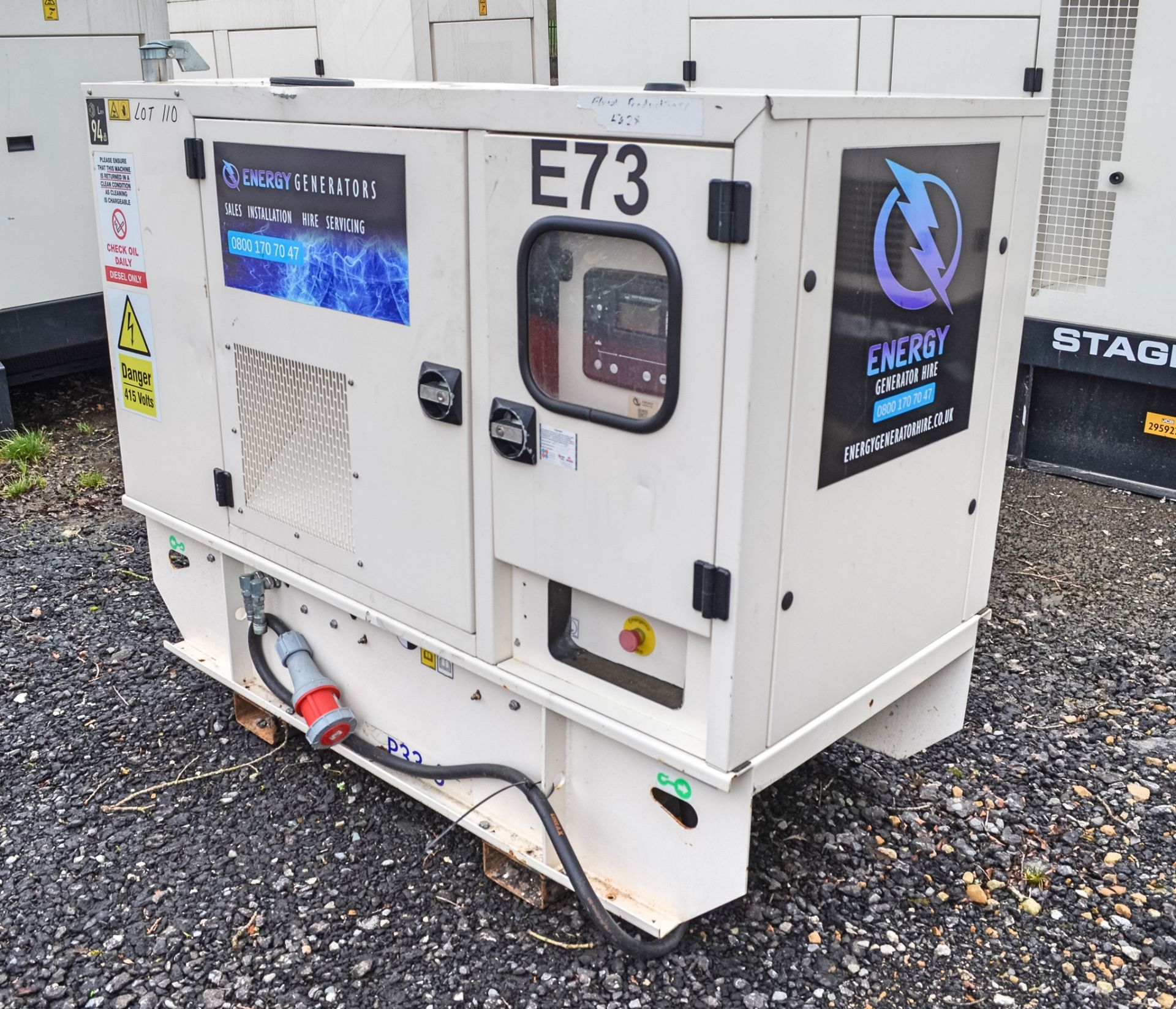FG Wilson P33-6 33 kva diesel driven generator Year: 2018 S/N: FGWPEP52CSJB00486 Recorded Hours: - Image 2 of 9