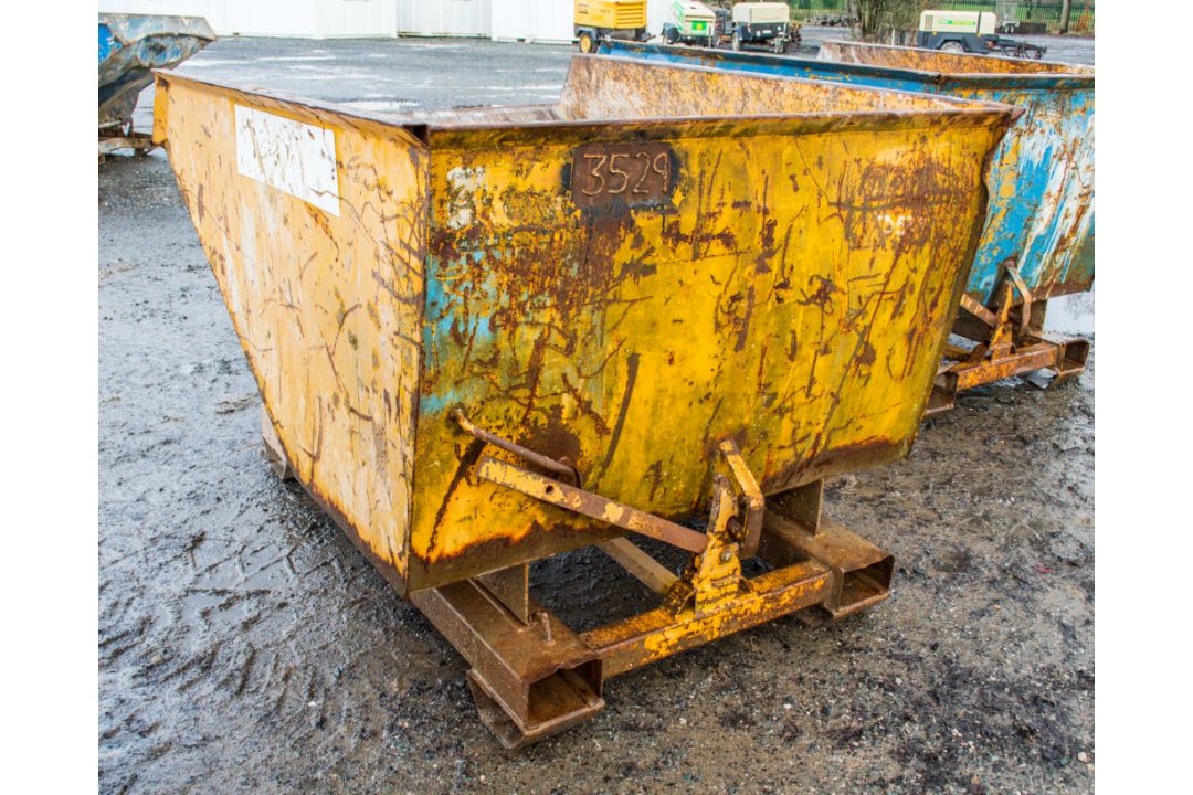 Steel fork lift tipping skip 3529 - Image 2 of 2
