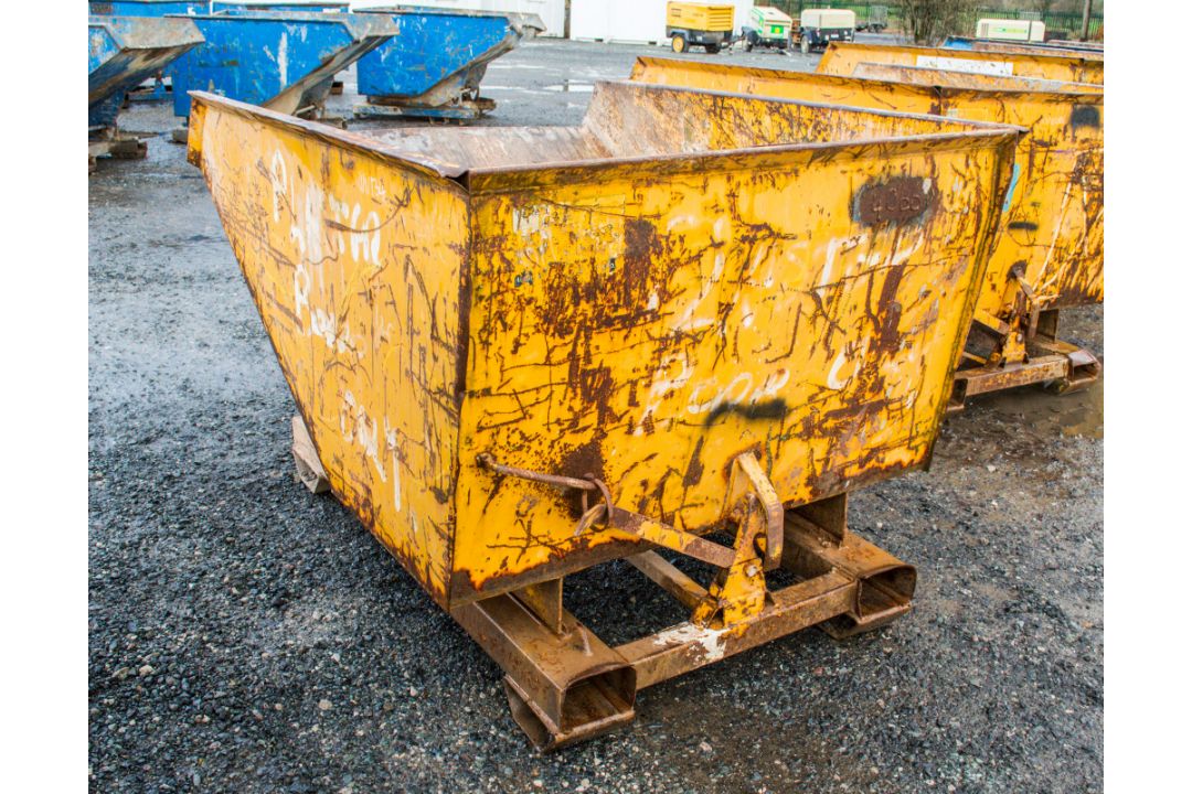Steel fork lift tipping skip 4066 - Image 2 of 2