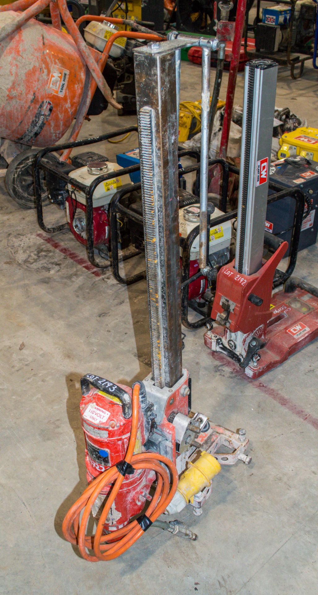 Weka 110v diamond drill c/w stand/rig CW47222