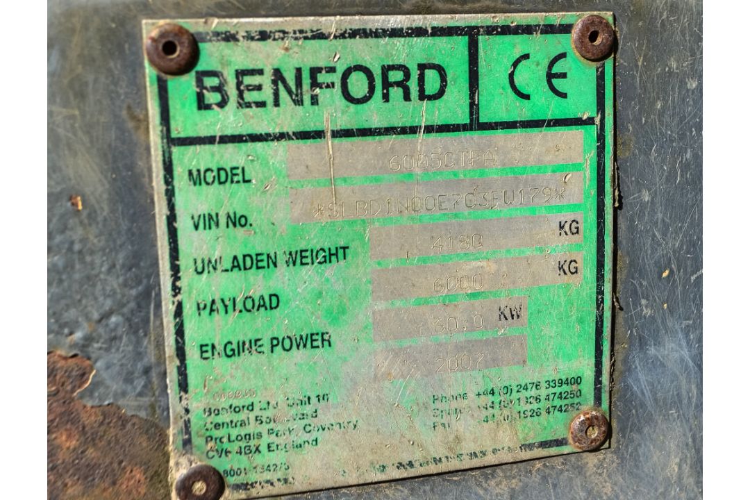 Terex 6 tonne straight skip dumper  Year: 2007  S/N: E703FW179 Recorded Hours: 2883 - Image 21 of 21