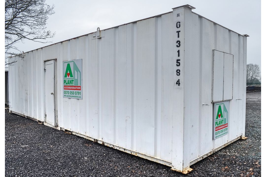 32ft x 10ft anti vandal steel office site unit GT31584 ** No keys but 1 door unlocked ** - Image 1 of 6