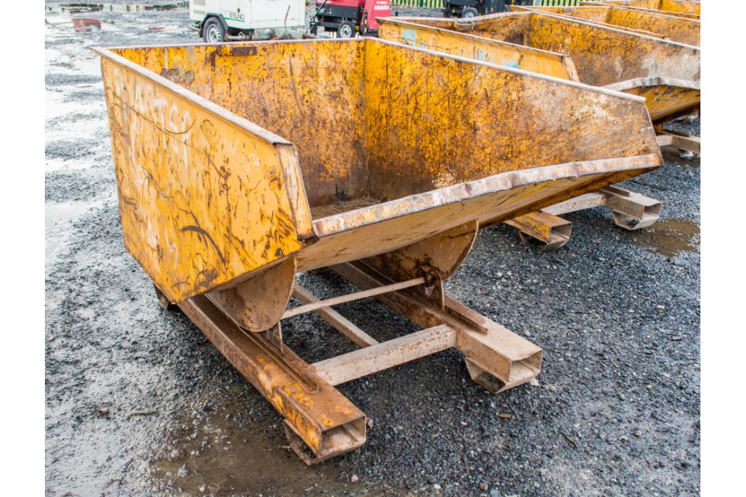 Steel fork lift tipping skip 4066 - Image 1 of 2