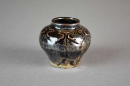 A Chinese brown glazed stoneware jarlet, Yuan Dynasty