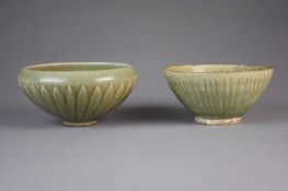 A Chinese Longquan celadon lotus bowl, Ming Dynasty, and another