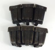 Two German Second World War K98 ammunition pouches