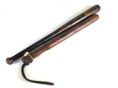 LOCAL INTEREST - Two Shropshire Constabulary police truncheons