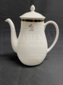 OCEAN LINER/CUNARD: Queen Elizabeth 2 Queens Grill Wedgwood coffee pot. 7ins.