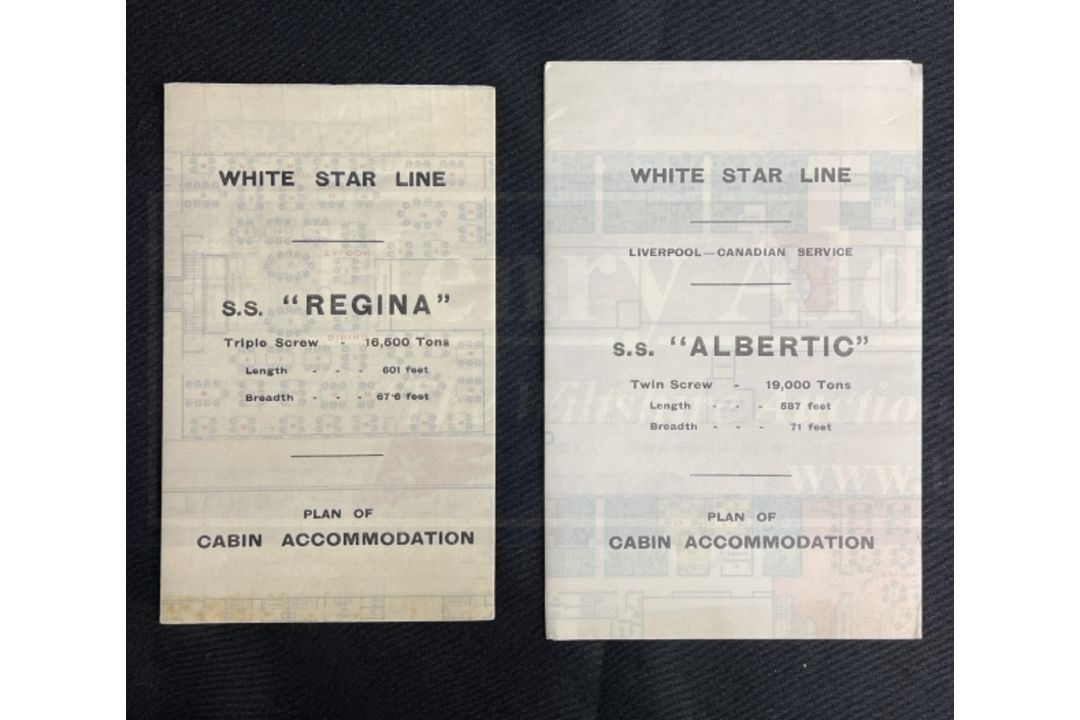 WHITE STAR LINE: S.S. Albertic and S.S. Regina plans of cabin accommodation. (2)