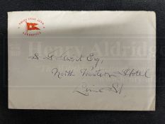 WHITE STAR LINE: Rare promotional envelope for both R.M.S. Britannic and R.M.S. Olympic.