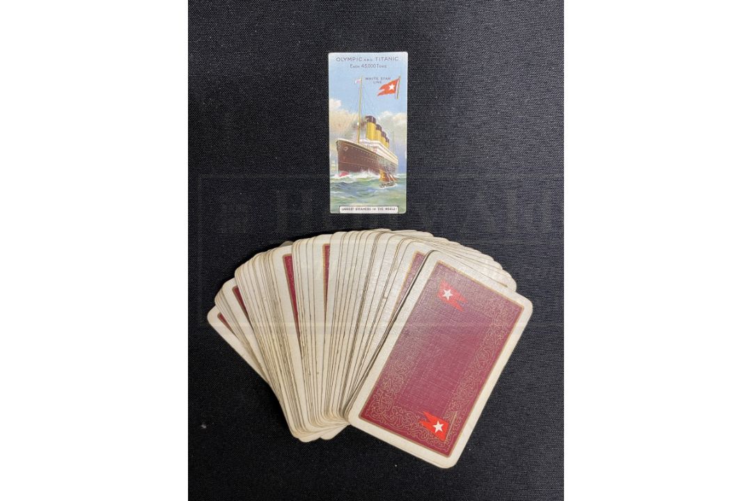 WHITE STAR LINE: Set of playing cards (no Jokers) plus Bournville Titanic card. 2