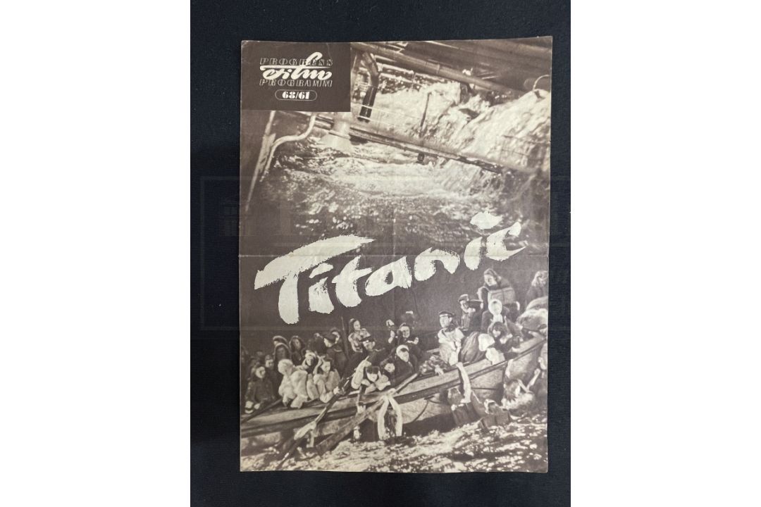 FILMS: Rare promotional flyer for the 1943 Nazi movie Titanic with English translation. 8½ins. x