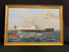 MARITIME ART: 20th Century English School Simon Fisher original oil on canvas of The Mermaid at sea,