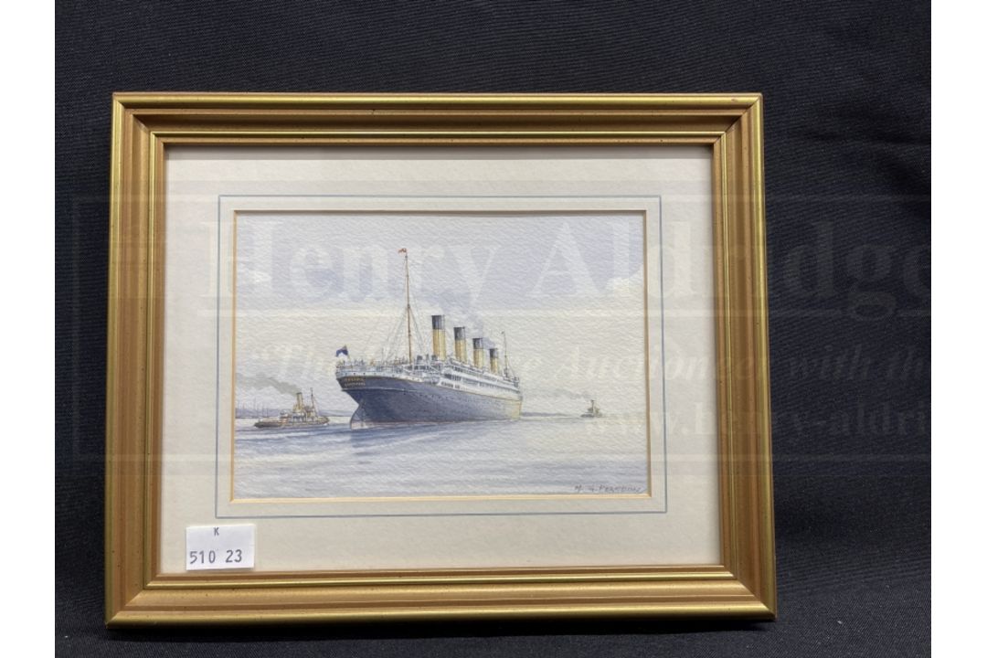 MARITIME ART: 20th Century English School Mervyn Pearson watercolour on paper 'S.S. Titanic The - Image 2 of 2