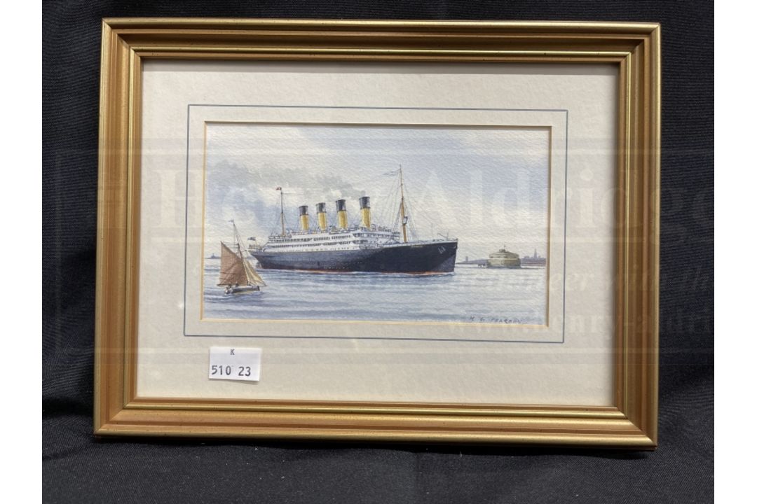 MARITIME ART: 20th Century English School Mervyn Pearson watercolour on paper 'S.S. Titanic The - Image 1 of 2