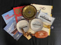 CUNARD: Mixed collection of Queen Elizabeth 2 memorabilia.