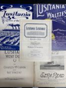 R.M.S. LUSITANIA: Original sheet music including some rare examples such as 'The Greyhound' and '