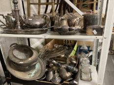 Platedware: Hotel ware a selection of caddies, teapots, tankards, goblets, serving dishes and