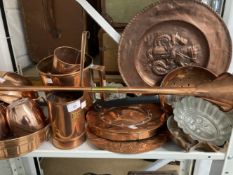 20th cent. Kitchenalia: Copperware Arts & Crafts charger St. George and the Dragon planished and