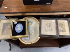 R. Cosway (1742-1821): Engravings Mrs Cosway and Mrs Damer both dated 1794 in ebonised gilt