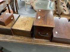 19th cent. Rosewood decanter box with brass carrying handles. 13¾ins. x 8¾ins. x 10¾ins. Plus a