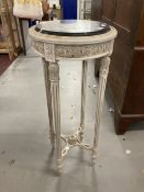 Late 19th cent. Marble topped plant stand painted four fluted legs joined by a stretcher with a