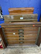 19th cent. Mahogany Wellington canteen of cutlery, the lift up lid and five drawers containing a