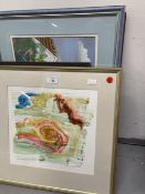 English School: Various watercolours and gouache paintings to include roof tops by Karen