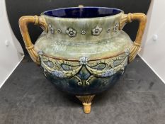 Royal Doulton cauldron three handled, three footed, stamped inside Royal Doulton 5948. 7ins.