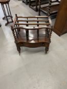 19th cent. Rosewood Cantabury spiral turned uprights above a serpentine fronted drawer on turned