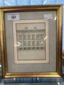 English School: Possibly late 18th century, pen, ink and wash drawing, Façade of a neo-classical