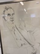 Don Bachardy (British, born 1934): Pencil drawing Portrait of Mark Littman, signed lower left,
