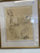 •Dorothy Hepworth (1898-1978): Pencil/paper 'Old Mrs Barnes' 1935. 12ins. x 15ins. Provenance