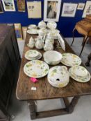 20th cent. Ceramics: Villeroy & Boch 'Geranium' part dinner service consisting of oval tureen 10ins,
