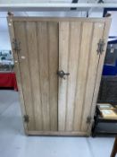 Early 20th cent. Washed lime oak wardrobe manufactured by Heaton Tabb & Co. Ltd. Adelphi Works,